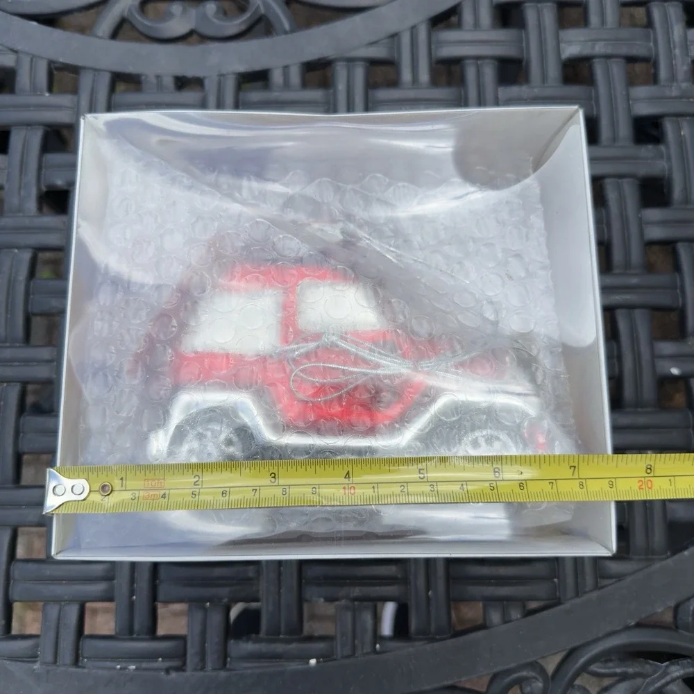 Vtg 90s Dept 56 Mercury Glass Sport Utility Vehicle Ornament Large Shiny Red Car
